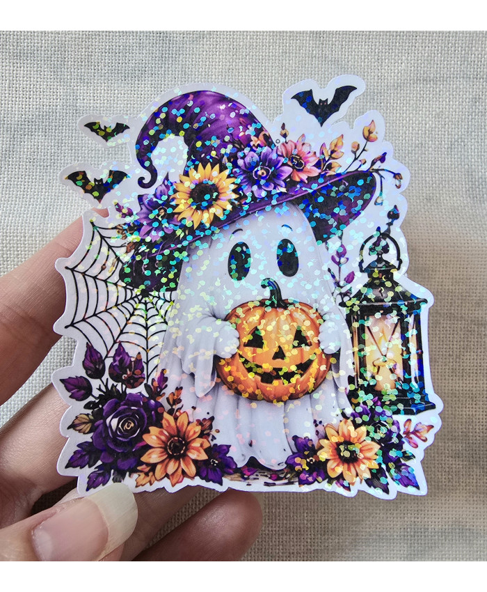 Stickers holographique Fantome halloween