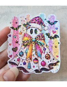 Stickers holographique Fantome halloween