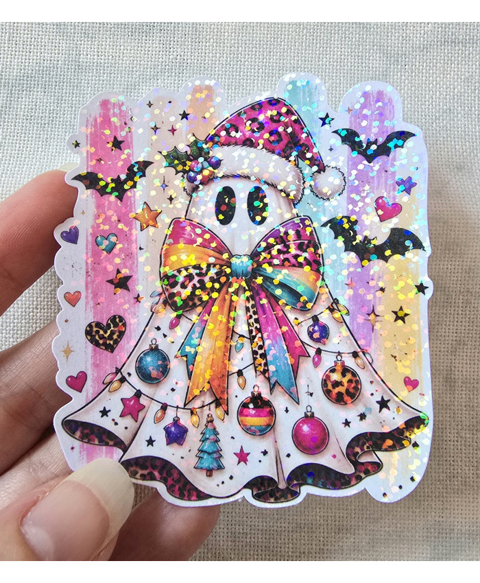 Stickers holographique Fantome halloween