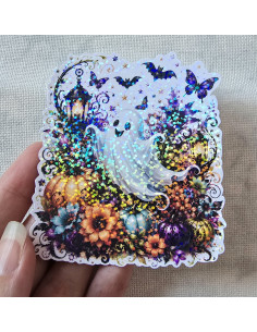 Stickers holographique Fantome halloween