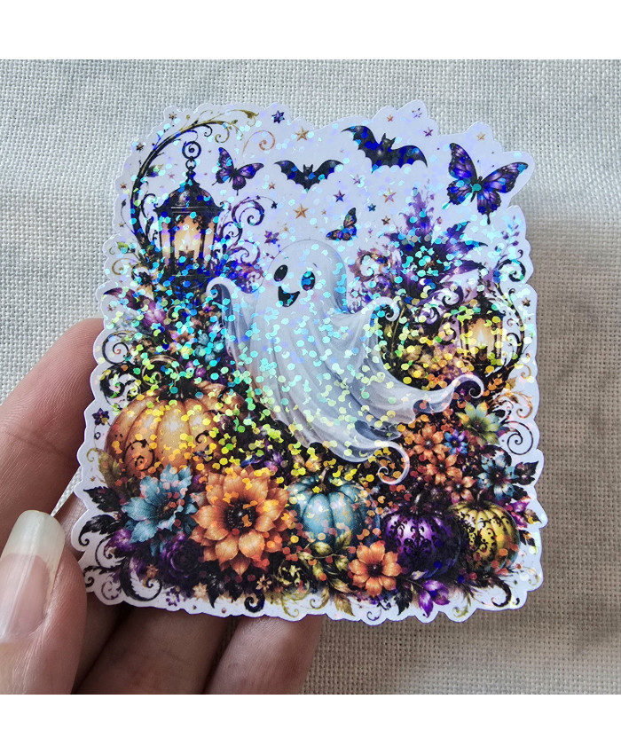Stickers holographique Fantome halloween