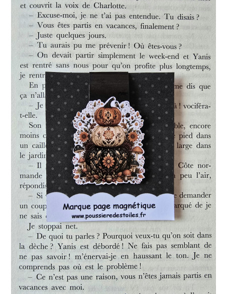 Marque page magnétique citrouilles