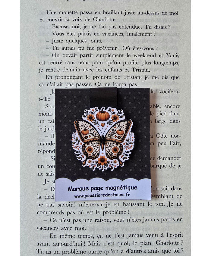 Marque page magnétique Papillon automnal