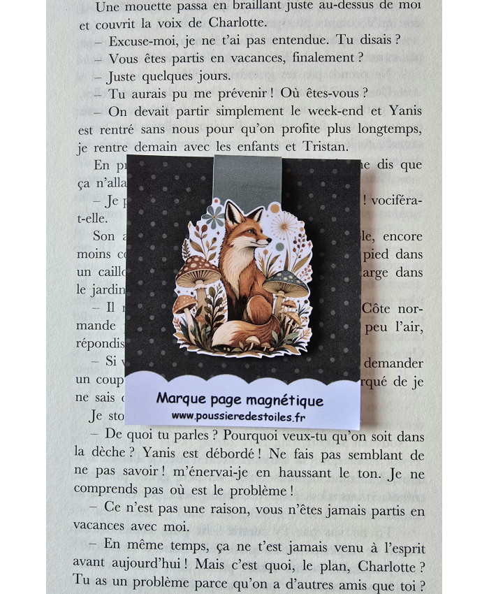 Marque page magnétique Renard d'automne
