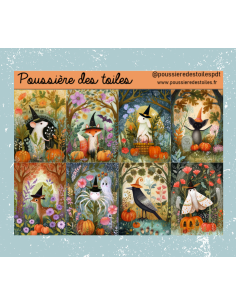 Réf 227 Feuille d’autocollants, Stickers pour Bullet Journal halloween