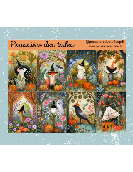 Réf 227 Feuille d’autocollants, Stickers pour Bullet Journal halloween