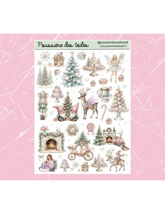 Réf 233 Feuille d’autocollants, Stickers pour Bullet Journal noël