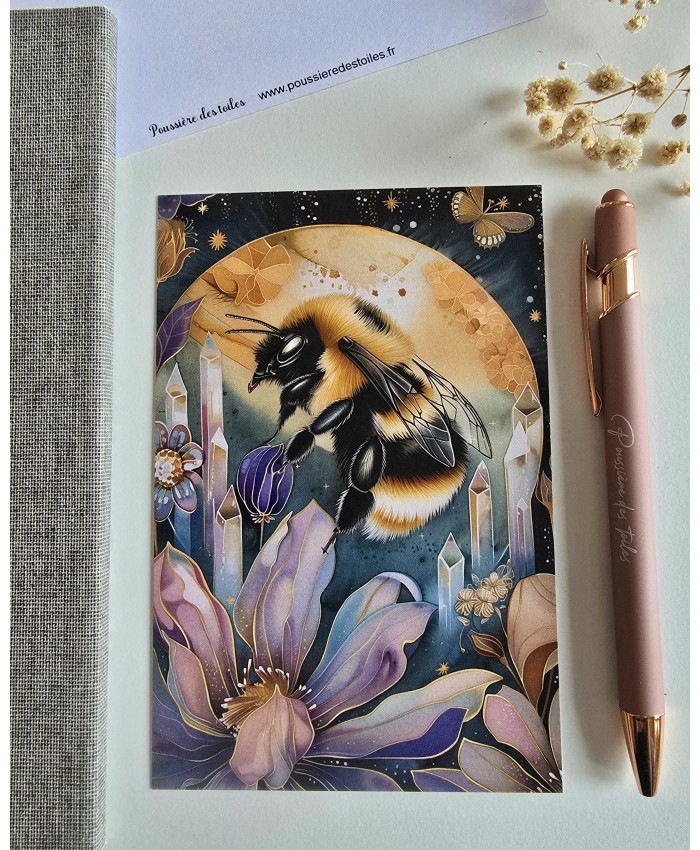 Réf 41 Carte postale postcrossing scrapbooking correspondance abeille