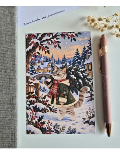 Réf 46 Carte postale postcrossing scrapbooking correspondance chat