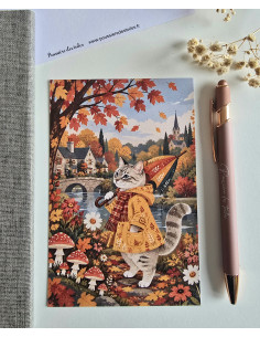 Réf 47 Carte postale postcrossing scrapbooking correspondance chat