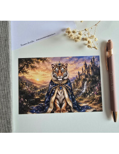 Réf 49 Carte postale postcrossing scrapbooking correspondance tigre