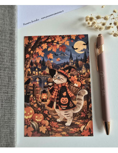 Réf 55 Carte postale postcrossing scrapbooking correspondance chat