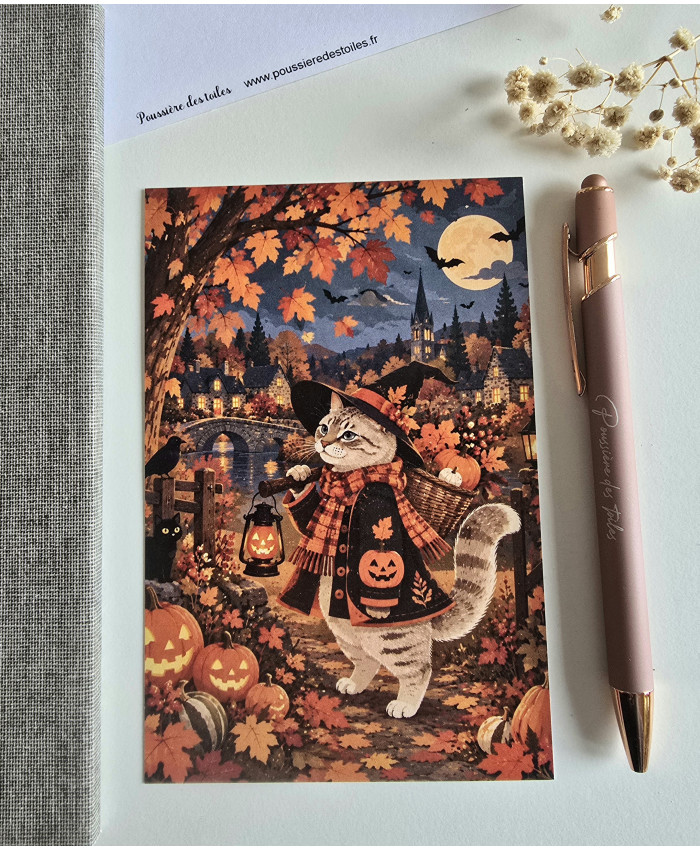 Réf 55 Carte postale postcrossing scrapbooking correspondance chat