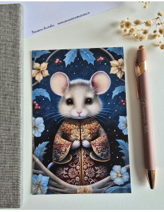 Réf 57 Carte postale postcrossing scrapbooking correspondance souris