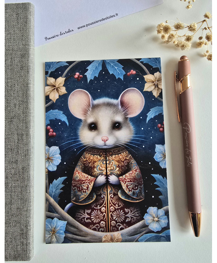 Réf 57 Carte postale postcrossing scrapbooking correspondance souris