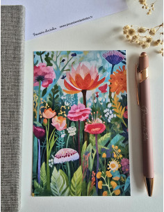 Réf 58 Carte postale postcrossing scrapbooking correspondance fleurs