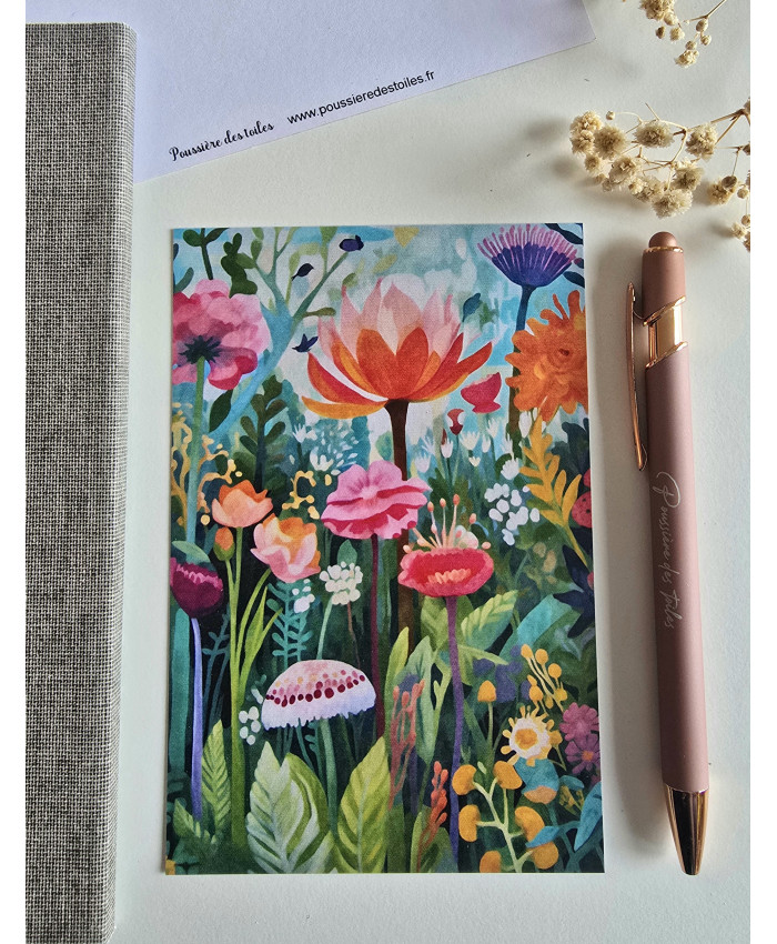 Réf 58 Carte postale postcrossing scrapbooking correspondance fleurs