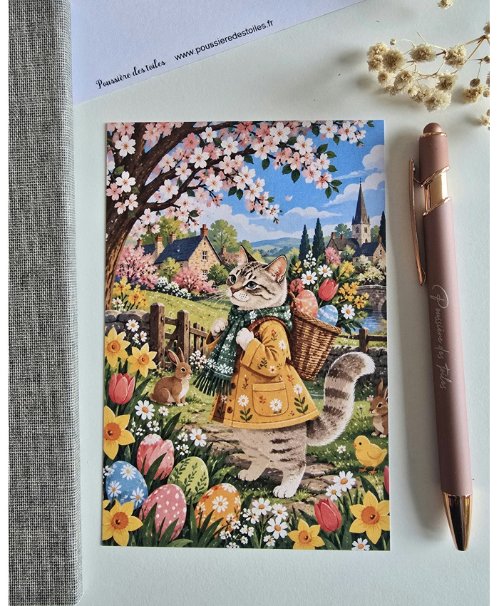 Réf 59 Carte postale postcrossing scrapbooking correspondance chat