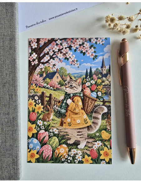Réf 59 Carte postale postcrossing scrapbooking correspondance chat