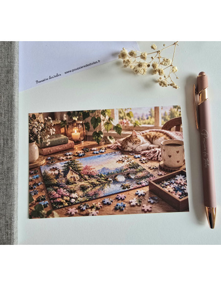 Réf 66 Carte postale postcrossing scrapbooking correspondance puzzle