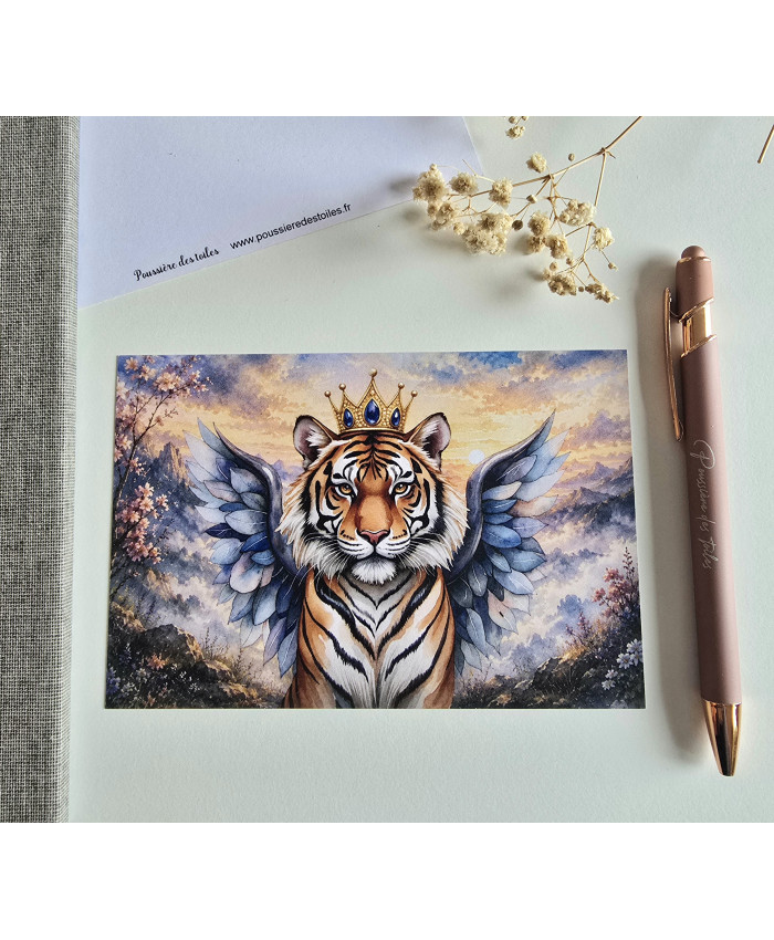Réf 67 Carte postale postcrossing scrapbooking correspondance tigre