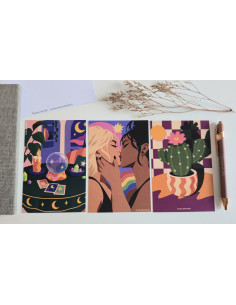 Réf 68 Lot de 3 cartes postales postcrossing scrapbooking correspondance de Crella illustration