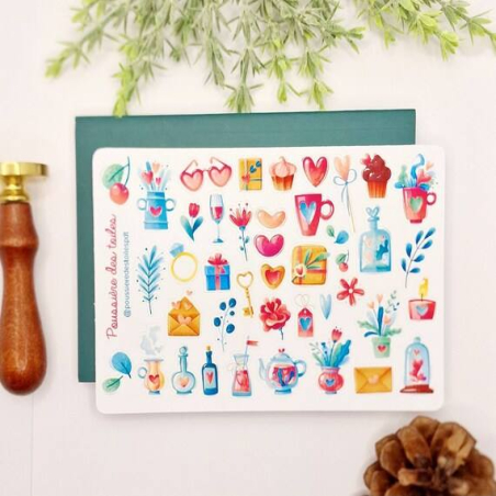 Feuille d’autocollants, Stickers pour Bullet Journal